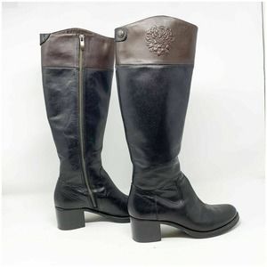 VINCE CAMUTO Duke Leather Riding Boots Heeled Knee Boots Size 6.5